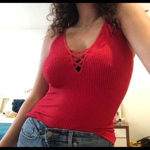 Red/fuchsia tank top